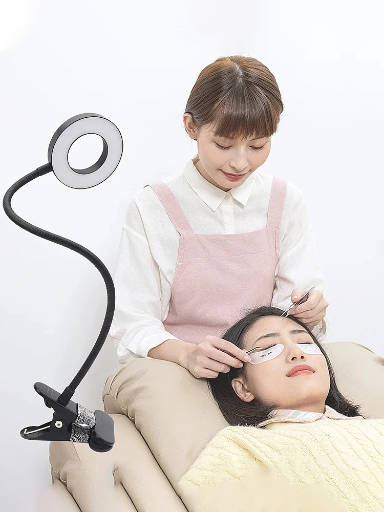 10X Clip On LED Desk Lamp Magnifying Glass with Lamp Nail Salon Embroidery Portable Eye Protection Black/White /Silver