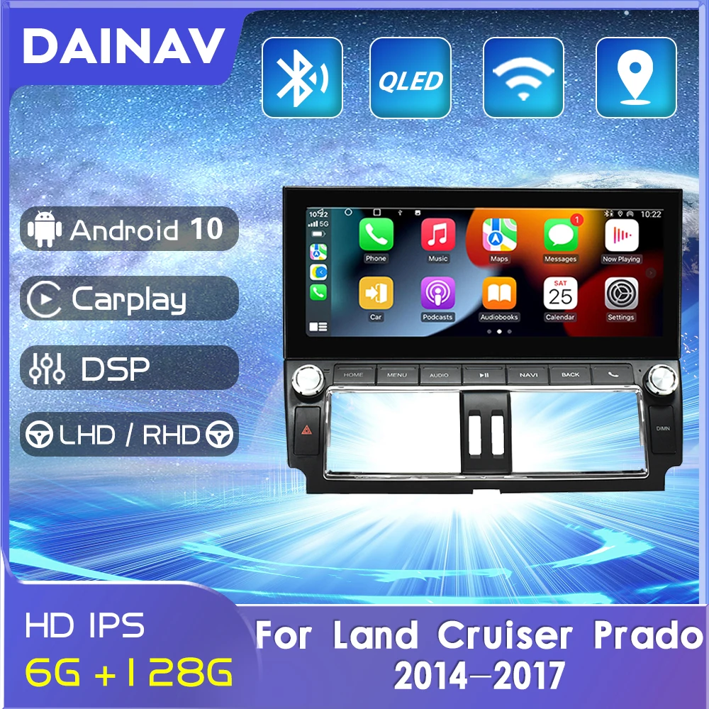 

12.3 Inch Android 10 Car Radio For Toyota Land Cruiser Prado 2014-2017 Multimedia player GPS Navigation Carplay Head Unit