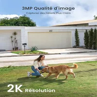 ieGeek 2 pièces 2K caméra de Surveillance WiFi sans fil avec batterie, Vision nocturne, détection de couleur et de mouvement AI et PIR, extérieur/intérieur 2