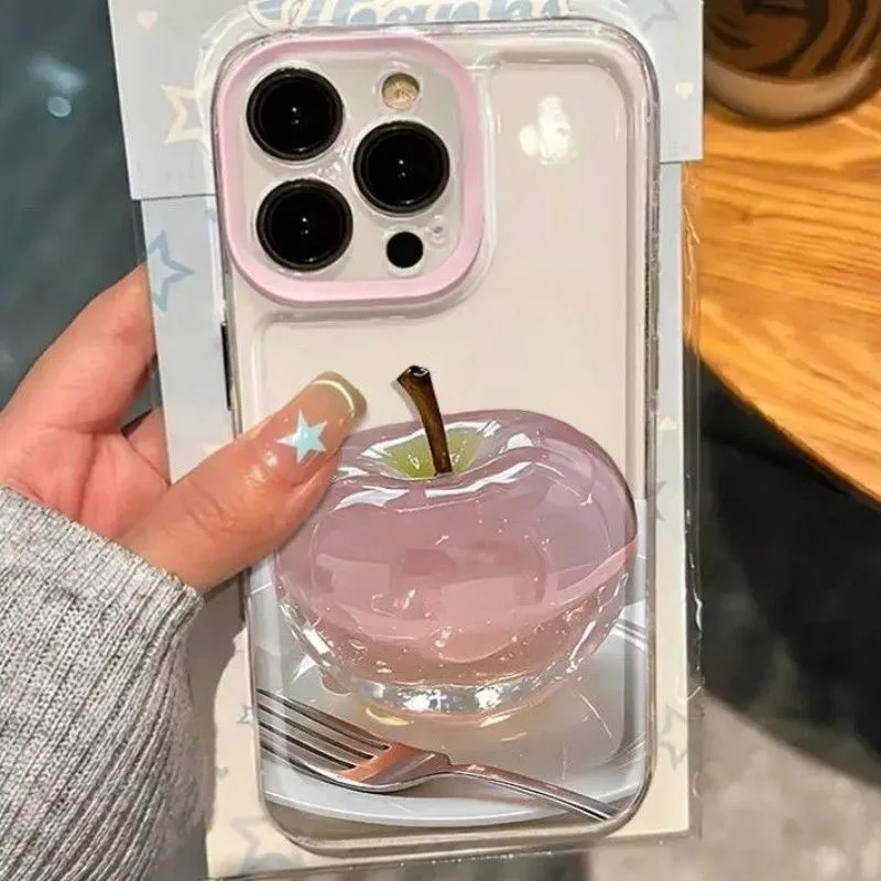 Summer Crystal Fruit Grape Print Clear TPU Phone Case - Transparent Cover