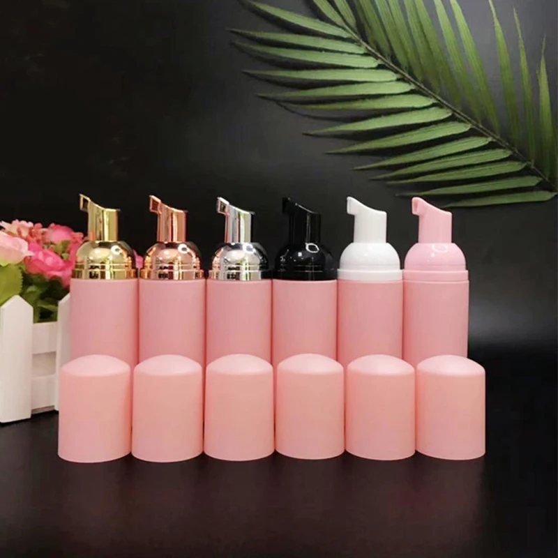 

50ml Pink Plastic Foamer Pump Bottle Empty Face Eyelashes Cleanser Cosmetic Mousse Press Bottle Soap Dispenser Foam Bottle