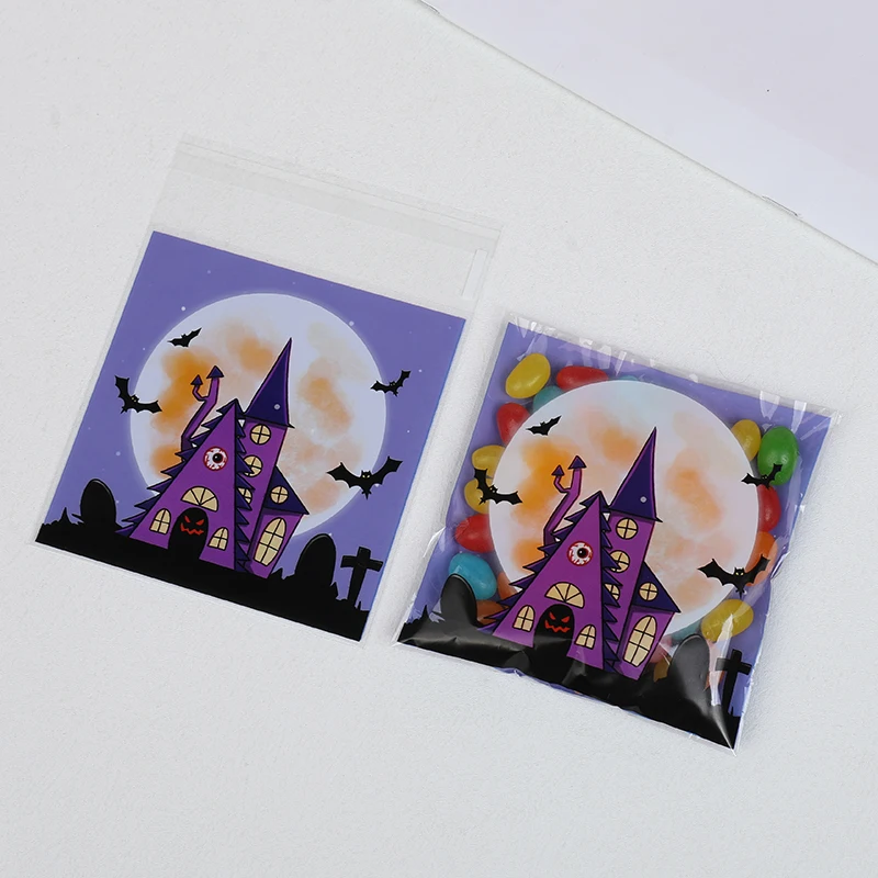 100-300Pcs Halloween Süßigkeiten Taschen Selbstklebende Kunststoff Snack Cookies Geschenk Wrap Tasche Halloween Party Dekoration Lieferungen Kinder geschenk – Detail 9