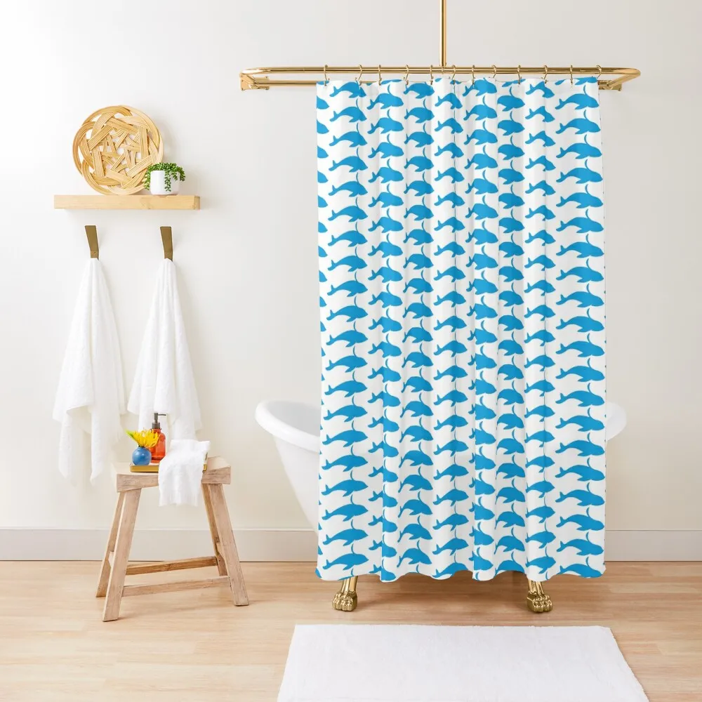 

blue whale pattern Shower Curtain Window Anti-Mold Waterproof Shower Washable Waterproof Fabric Shower Curtain