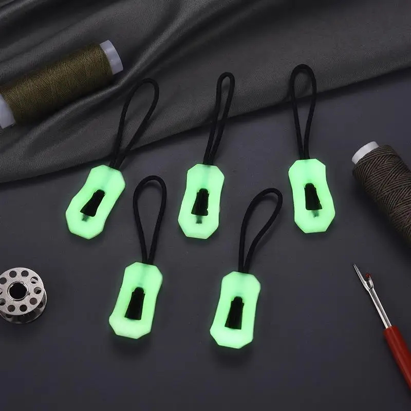 3/6/10Pcs Luminous Zipper Pull Rope Glow In The Dark Zipper Head Anti-Lost Backpack Clothes Jackets Slider Repair Accessories