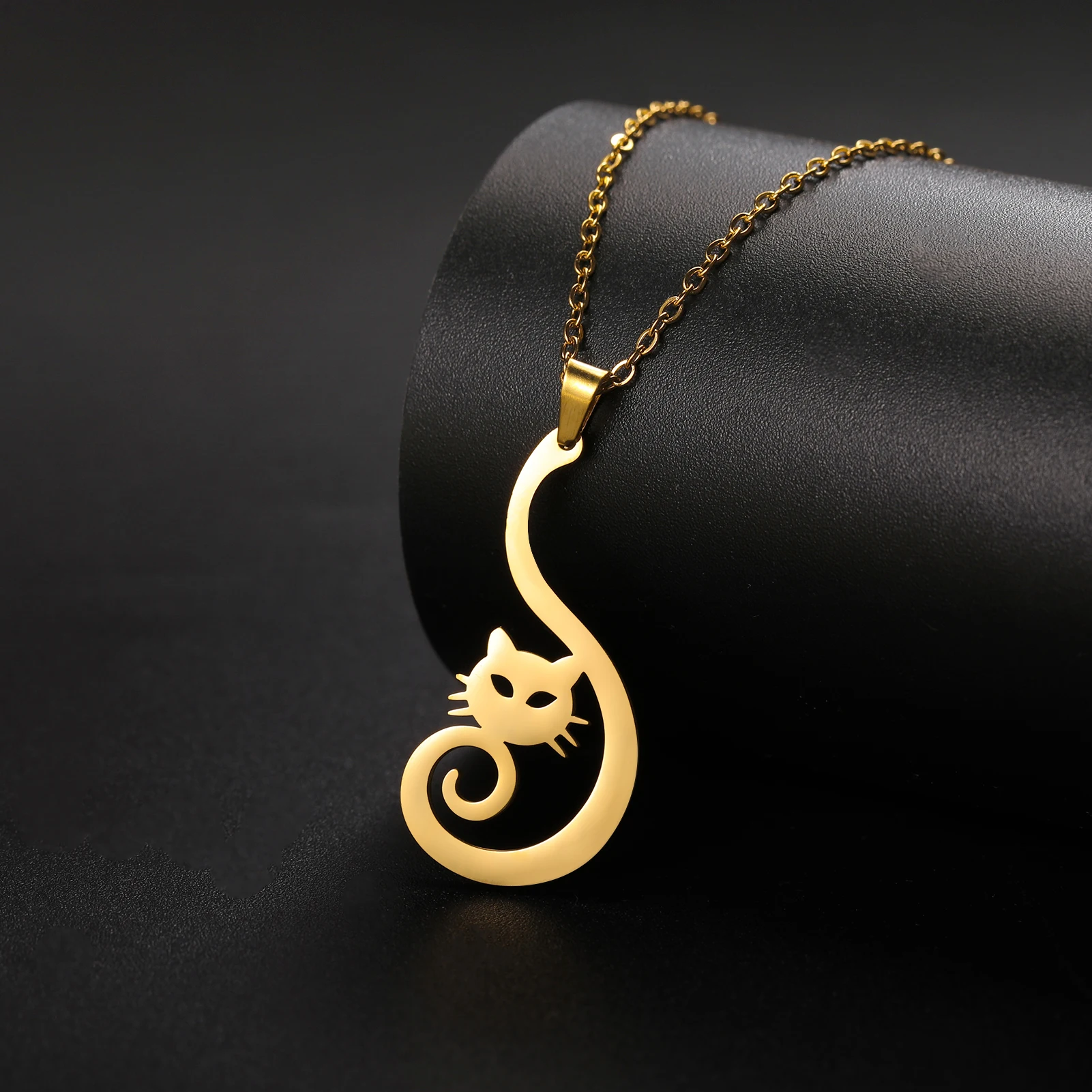 Set Gatto Con Collana E Anello | Gioielli A Forma Di Micetto In Lega | Idea Regalo Per Amiche E Sorelle
