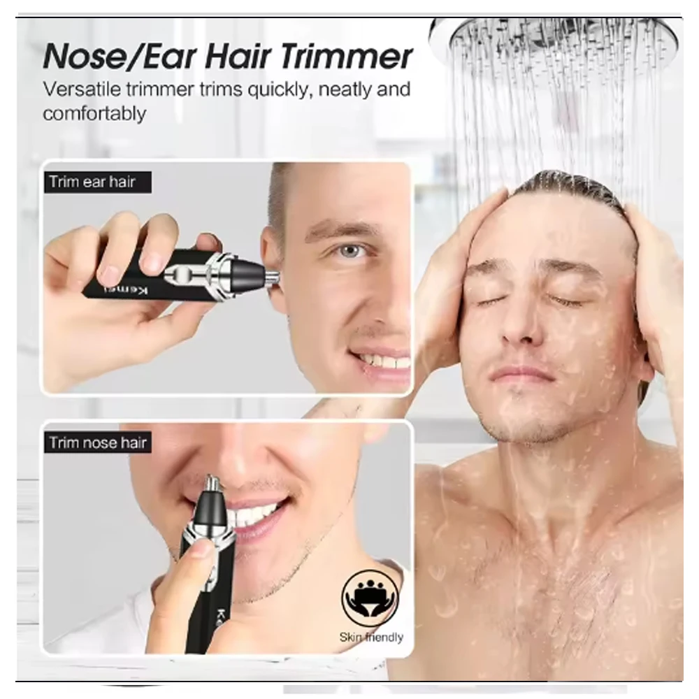Kemei Nose Hair Trimmer Nasal Wool Implement Nose Hair Cut Washed Trimmer Clipper And Razor Epilator Remover