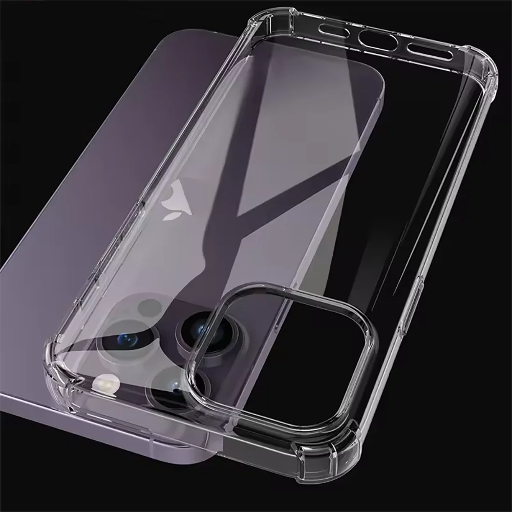 Silicone Soft Shockproof Transparent Phone Case - Ultra Thin Clear Cover