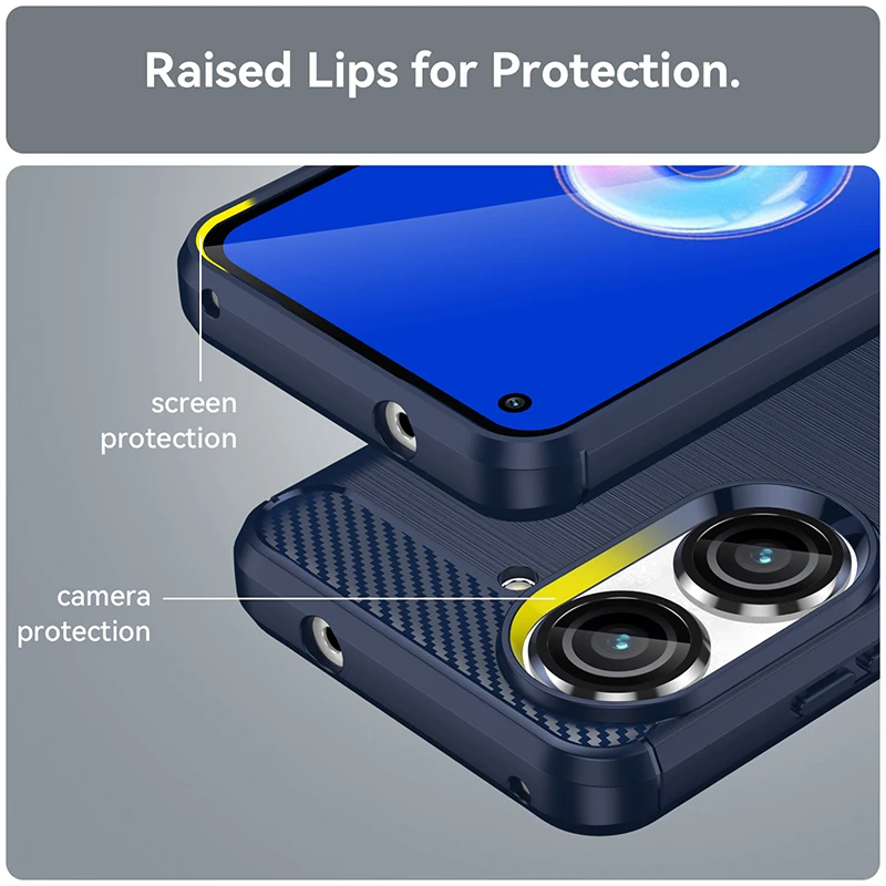 Luxury Silicone Shockproof Carbon Fiber Back Soft Phone Case