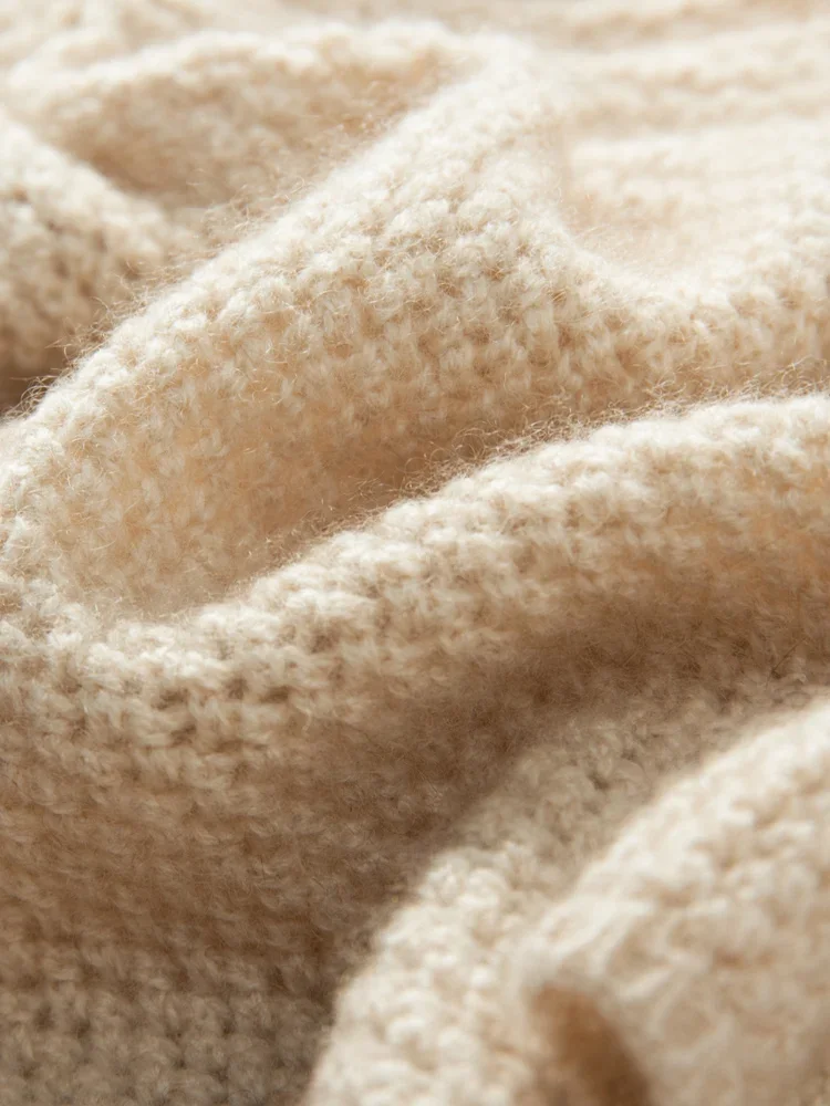 Winter Cashmere 35% Beanie Openwork Caps Thick Knit Moss Stitch Hat Men Warm Women Soft Wool Winter Autumn Real Guaranteed 6
