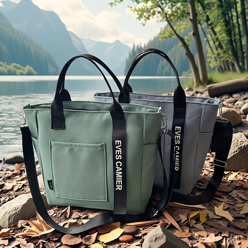 Oxford Waterproof Handbag Shoulder Bags for Women Student Soft Tote Bag with Zipper Closure Multiple Pockets, Polyester Lining