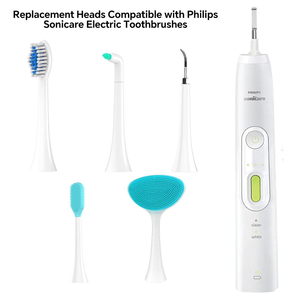 Compatible with Philips Sonicare Electric Toothbrush Replacement Toothbrush Brush Heads, Multifunctional Brush Head for Sonicare