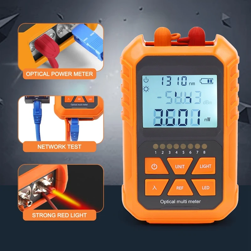 3In1 Optical Power Meter Visual Fault Locator Network Cable Test Led Lighting Optical Fiber Tester 1Mw With 5Km Visual Fault Loc 5