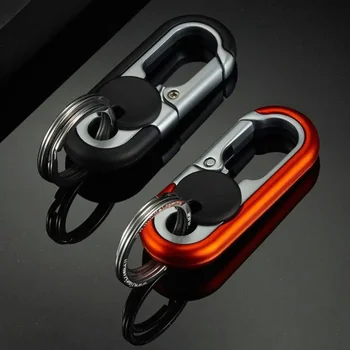 Portachiavi a doppio anello Portachiavi da lavoro Portachiavi alla moda da uomo Regalo Portachiavi in metallo Fibbia Car Styling Accessori per auto
