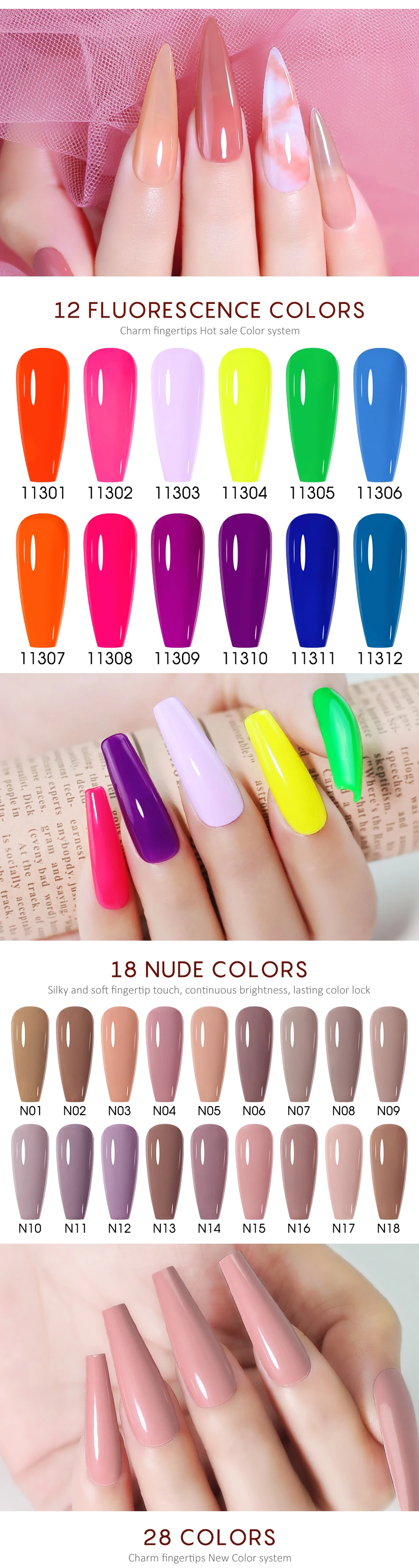 Description Picture 6 of itemNAILCO 15ml Color Gel Nail Polish Hybrid Varnishes Manicure UV&LED Nail Gel Soak Off Semi Permanent Gellak Lacquer Base Top Coat
