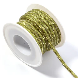 Colorful Rhinestone Chain for Jewelry, Clothing, and Accessory Crafting (Yellow)
