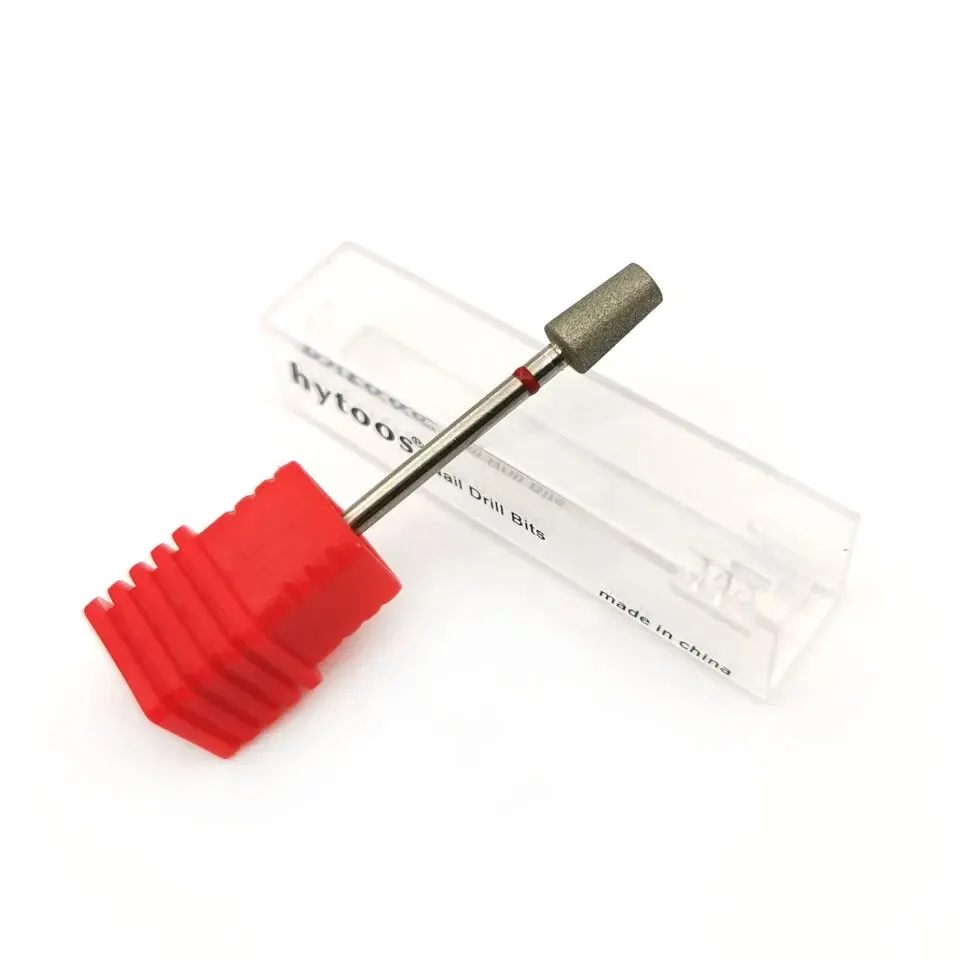 HYTOOS 파인 그릿 러시아 큐티클 비트 다이아몬드 네일 드릴 비트, 전기 매니큐어 드릴, 로터리 버 밀 네일 액세서리 도구