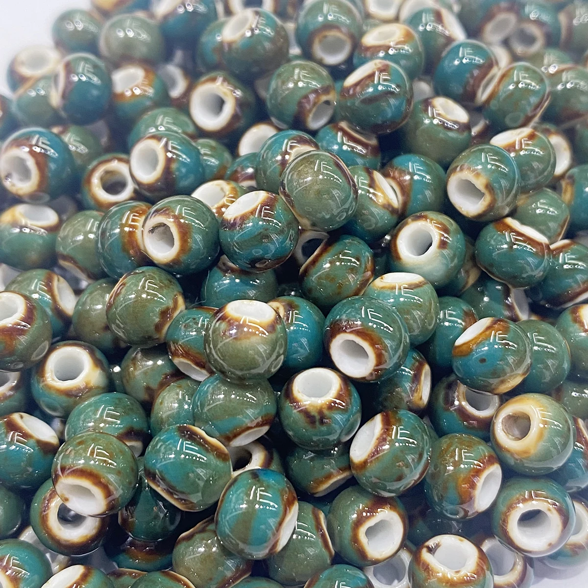 Vibrant 50-Color Ceramic Spacer Beads Set for DIY Jewelry and Crafts