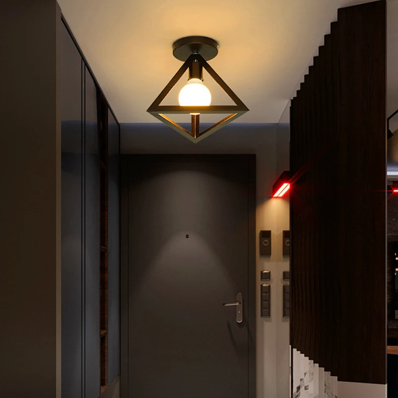 Simple Wall Lamp Iron E27 Indoor Decor Ceiling Lights Bedroom Bedside Entryway Hallway Aisle Stair Home LED Decoration Luminaire