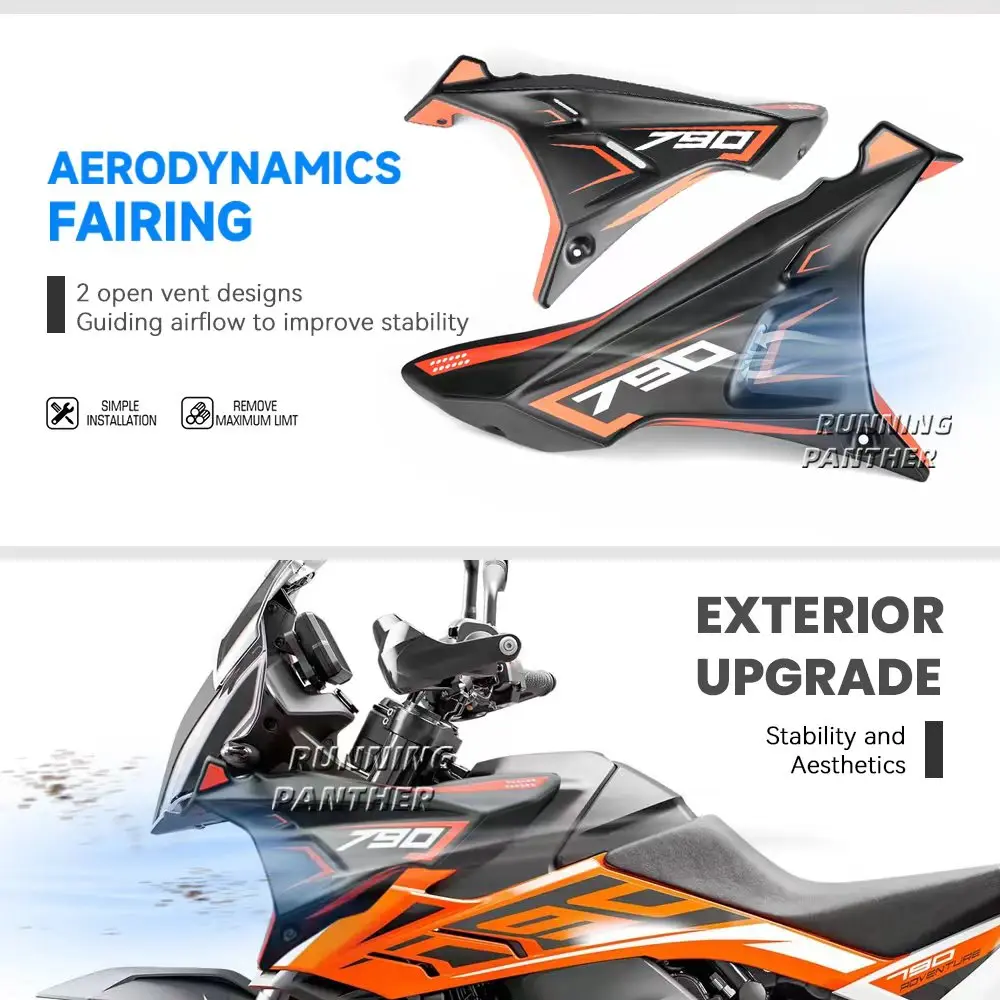 Motorcycle Front Fairing Side Panels Wind Deflector Windscreen Plate Cover For 790 890 ADV Adventure R S Before Year