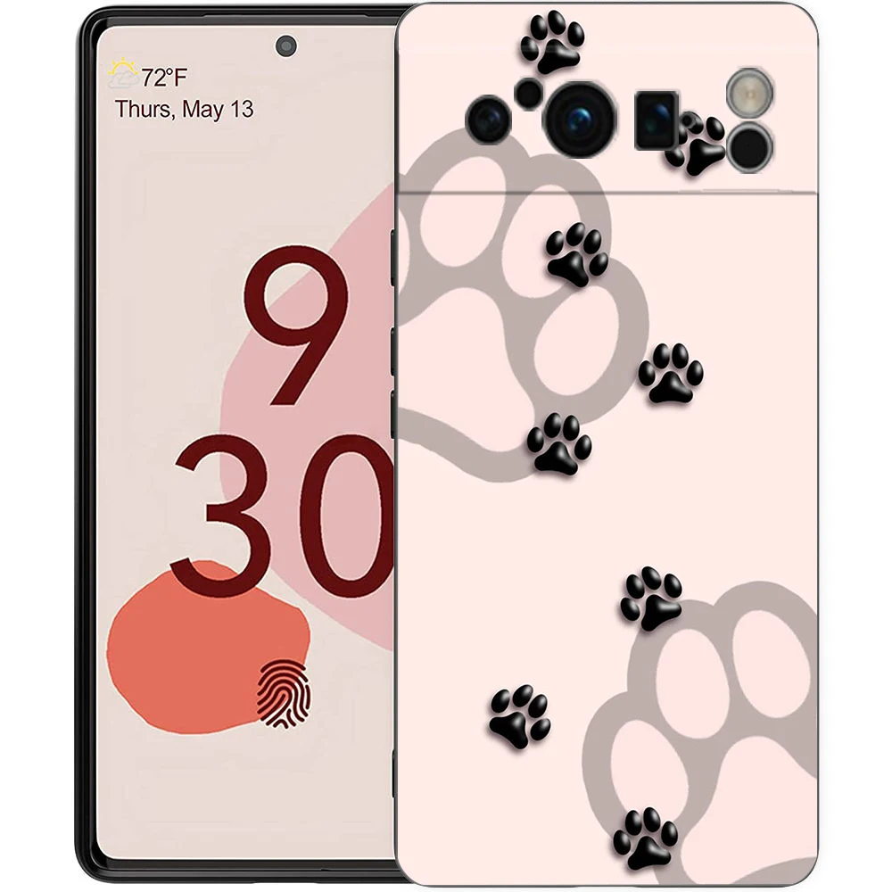 Dog Paw Design Soft Black TPU Phone Case