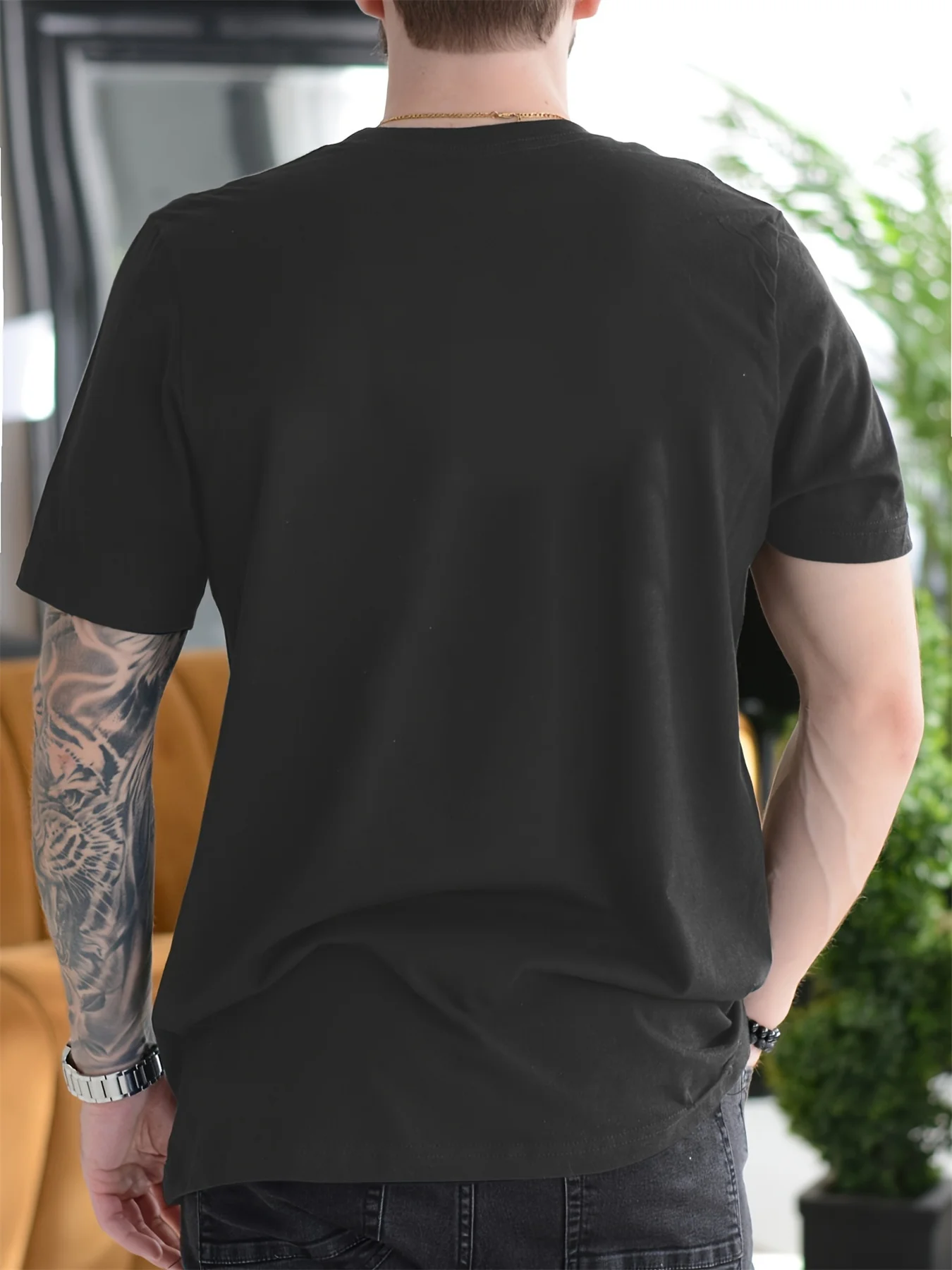 Herrenmode-T-Shirt in Übergröße 1XL-7XL, lässige, lockere T-Shirts, mehrfarbig, optional bedruckt, Sport, Rundhalsausschnitt, kurze Ärmel, Top-Kleidung – Detail 6