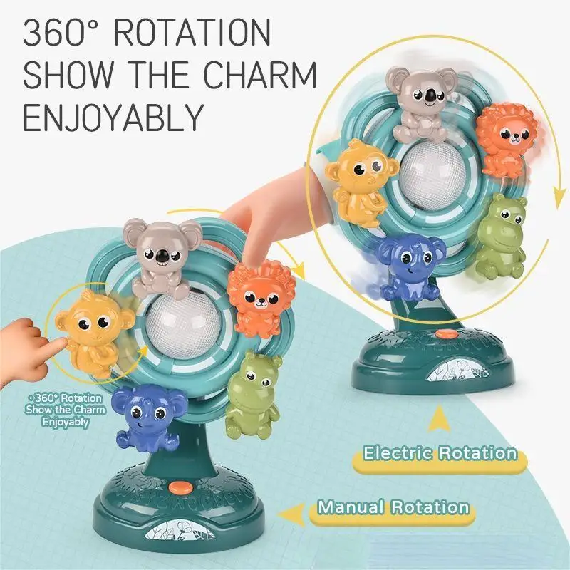 

Flower Ferris Wheel Cute Animal 360 Rotation Light Sound Early Educational Toys Gift for Children