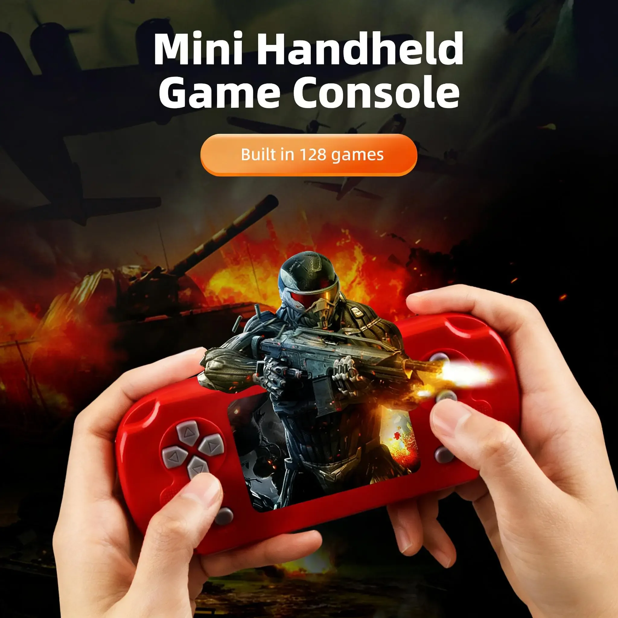 Retro Mini Handheld Console with Built-in 128 Classic Games