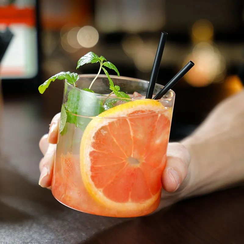 Black Thin Straw Plastic Disposable Short Straw Bar Cocktail Decoration Small Juice Drink 500PCS