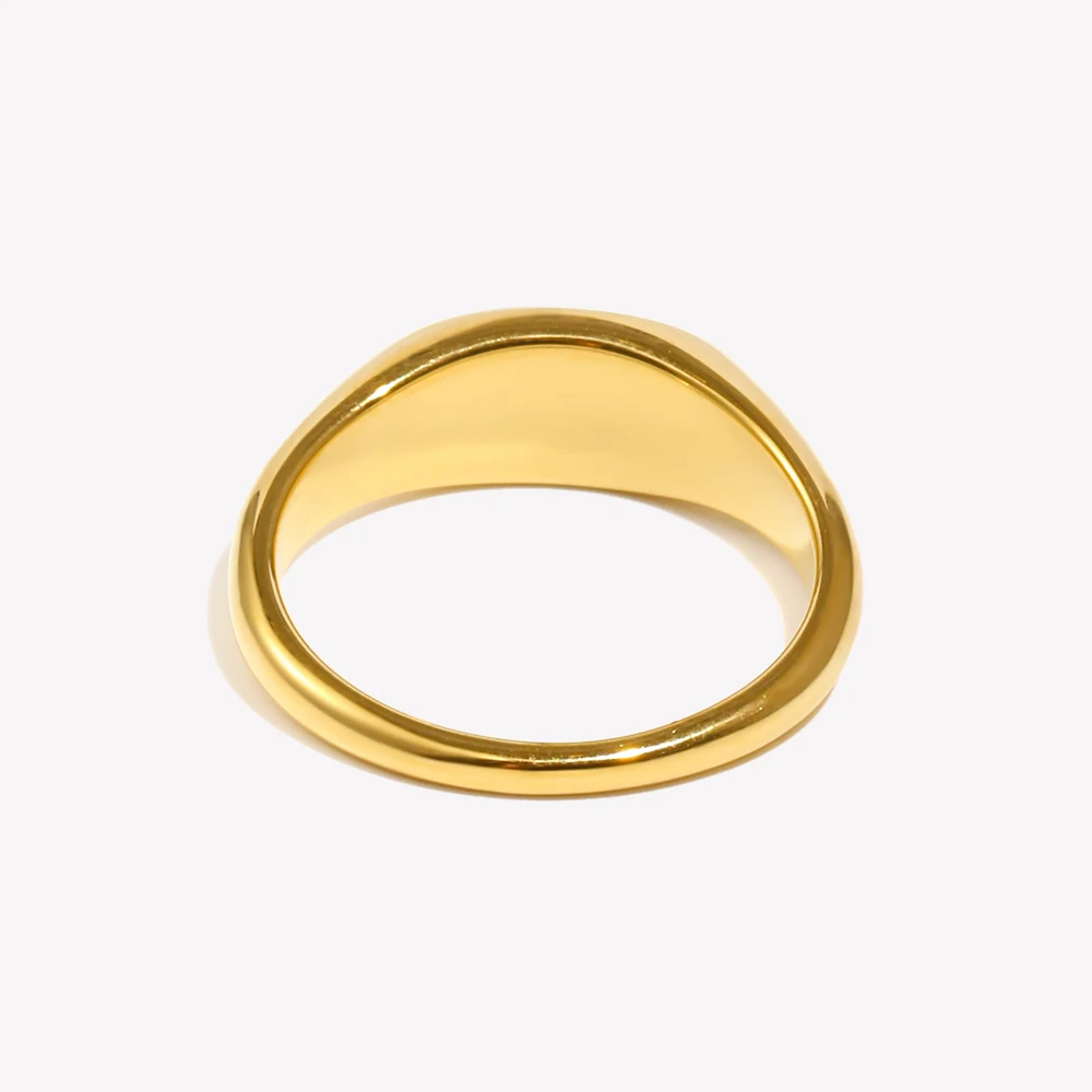 Gold Plated Rings Waterproof Stainless Steel Oval Face 3A Zircon Paved Star Ring For Lady