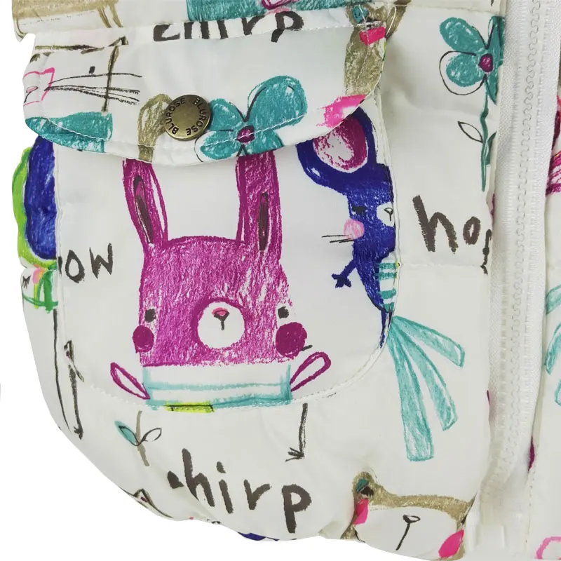 Autumn Winter Children Clothes New Girls Outerwear&Coats Animal Graffiti Hooded Girls Vest Jackets Baby Girl Warm Waistcoat