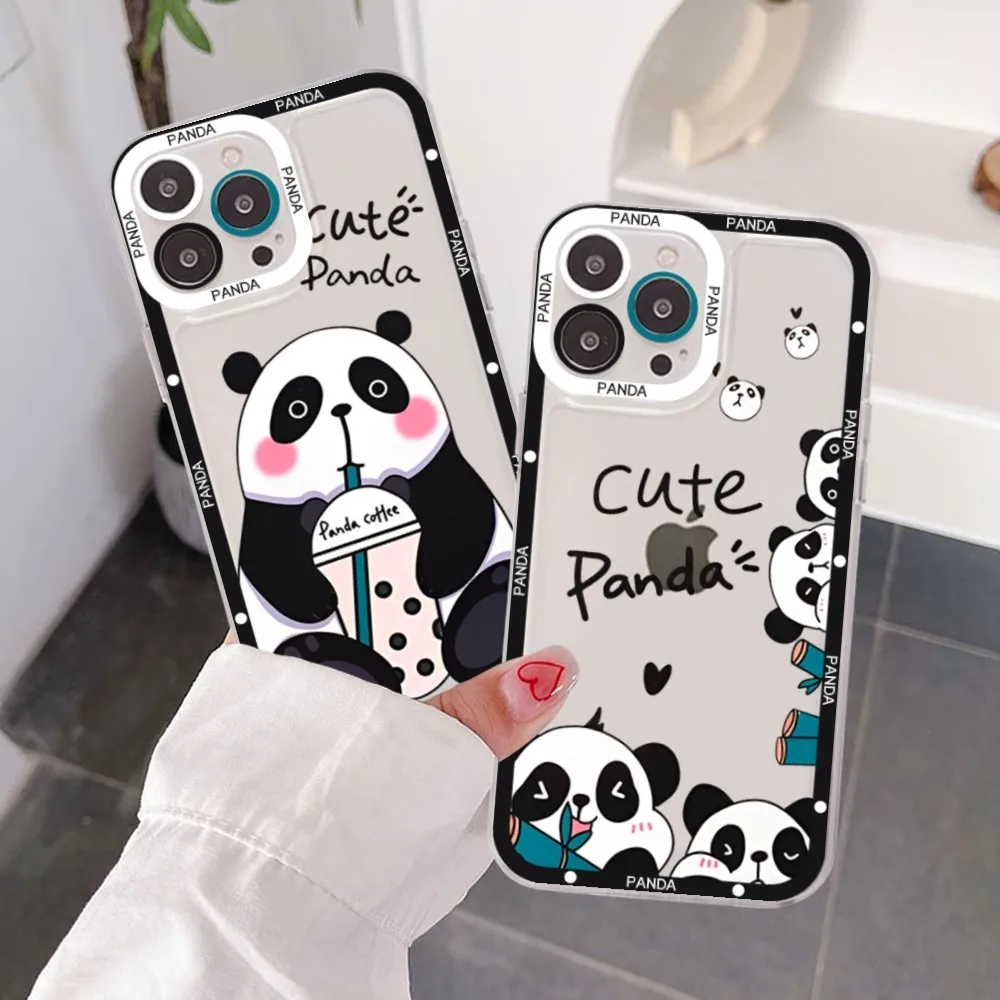 Cute Panda Letters Custodia Per Telefono Animale Per Samsung A 10 20 30 70 13 21 32 72 22 51 52 53 71 73 32 4G 32 5G Fundas