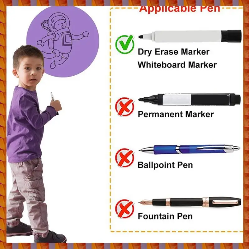 DIDI 12Pcs Dry Erase Circles Removable Vinyl Dot Stickers For School Classroom Table & Desk 11.8Inch