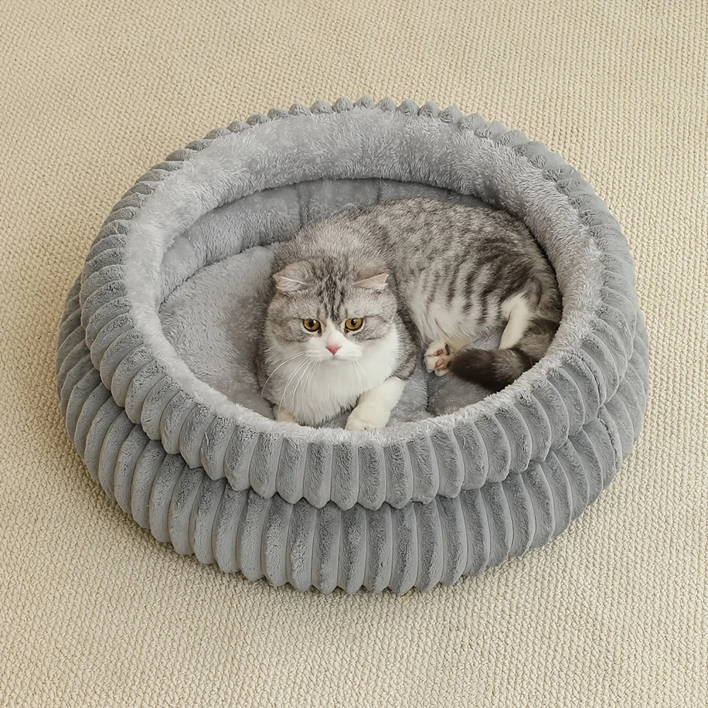 Cuccia rotonda e morbida per cani e gatti letto accogliente_voghion.com