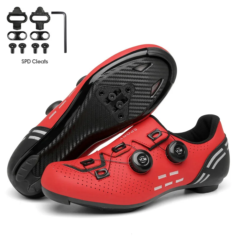 Carbon MTB Cycling Shoes with Cleats Men Road Bike Shoes Flat Speed Sneaker Racing Women Mountain Bicycle SPD Clits Footwear
