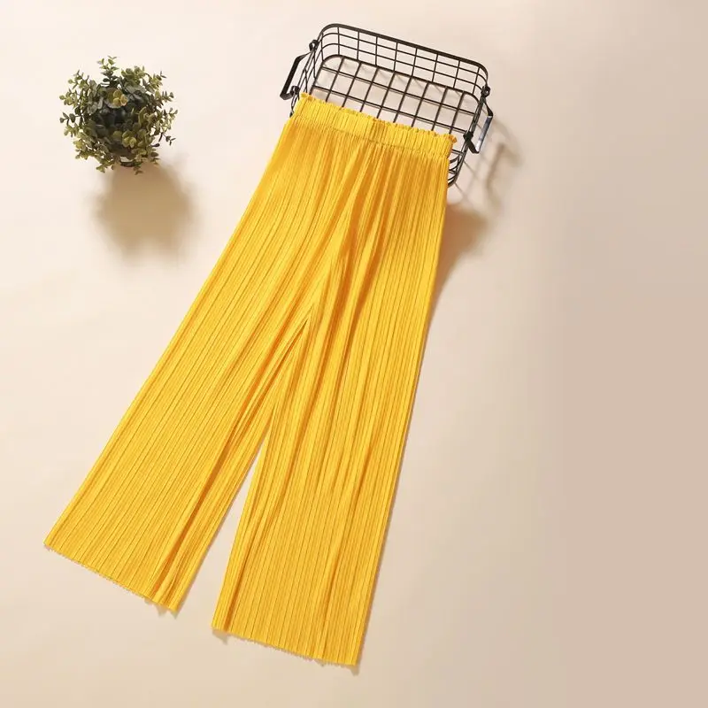 2023 pleated pants  pleats  straight sleeves, women's casual pants, loose fitting high waisted elastic Chinese pants