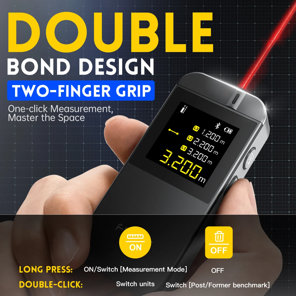 FNIRSI IR40 Digital Laser Tape Measure 40M Laser Rangefinder Accurate Distance Meter Construction Bluetooth APP Android IOS