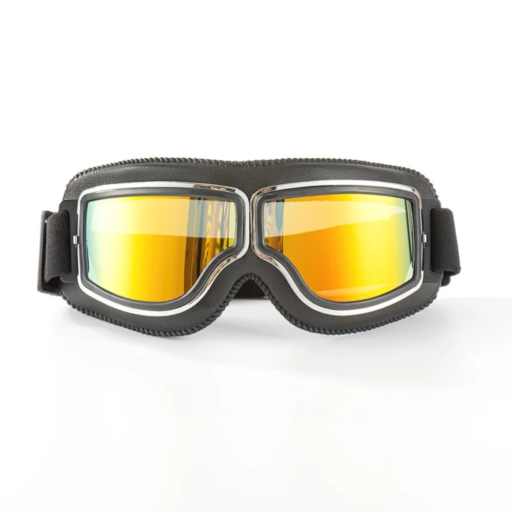 Windproof Motorcycle Helmet Glasses Leather Safety Protective Anti-glare Goggles Motocross Cross-country Steampunk motorcycle goggles