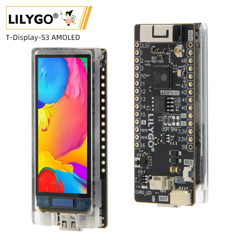 LILYGO-T-Display-S3-AMOLED-ESP32-S3-1-91-pouces-RM67162-AMOLED ...