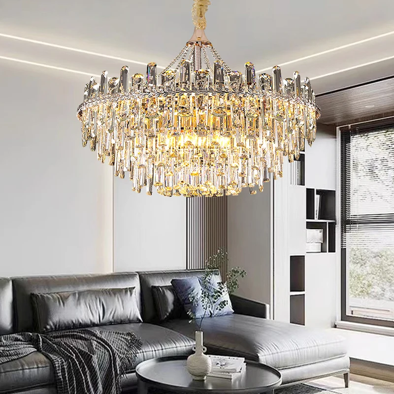 Senyshilon Modern Crystal Chandeliers For Dining Room Light Fixtures Over Table, 24" LED Luxury - View #3