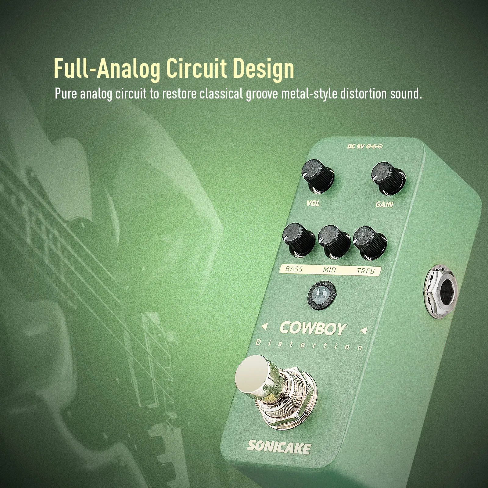 Cowboy Distortion High Gain Guitar Effects Pedal Two Modes Mid-frequency of The
