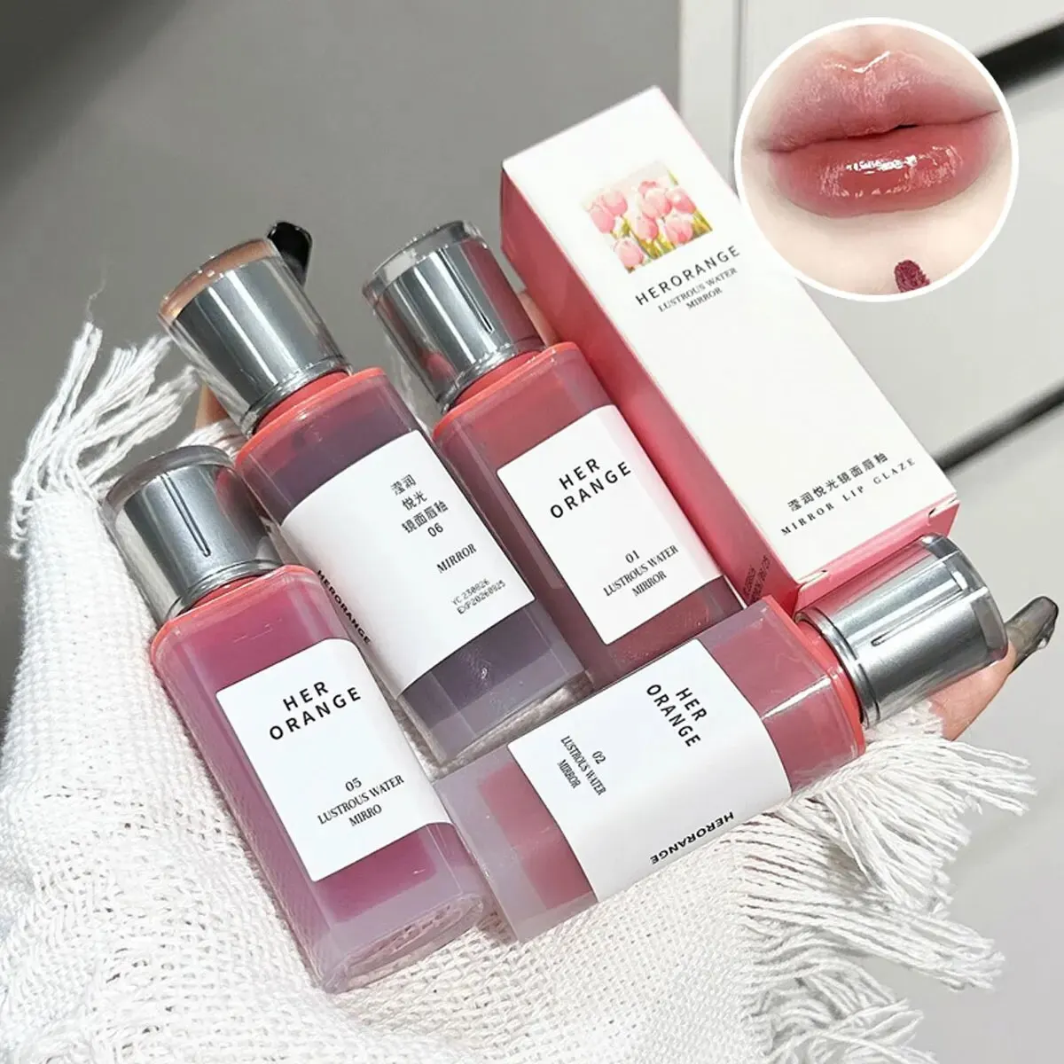 HERORANGEYingrun YueguangLip Gloss Non-stick Cup Lipstick Long-lasting Waterproof Lipstick Matte Lip Glaze Affordable Lipstick