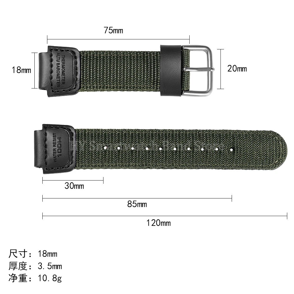 Versatile 18mm Nylon Sport Watch Strap