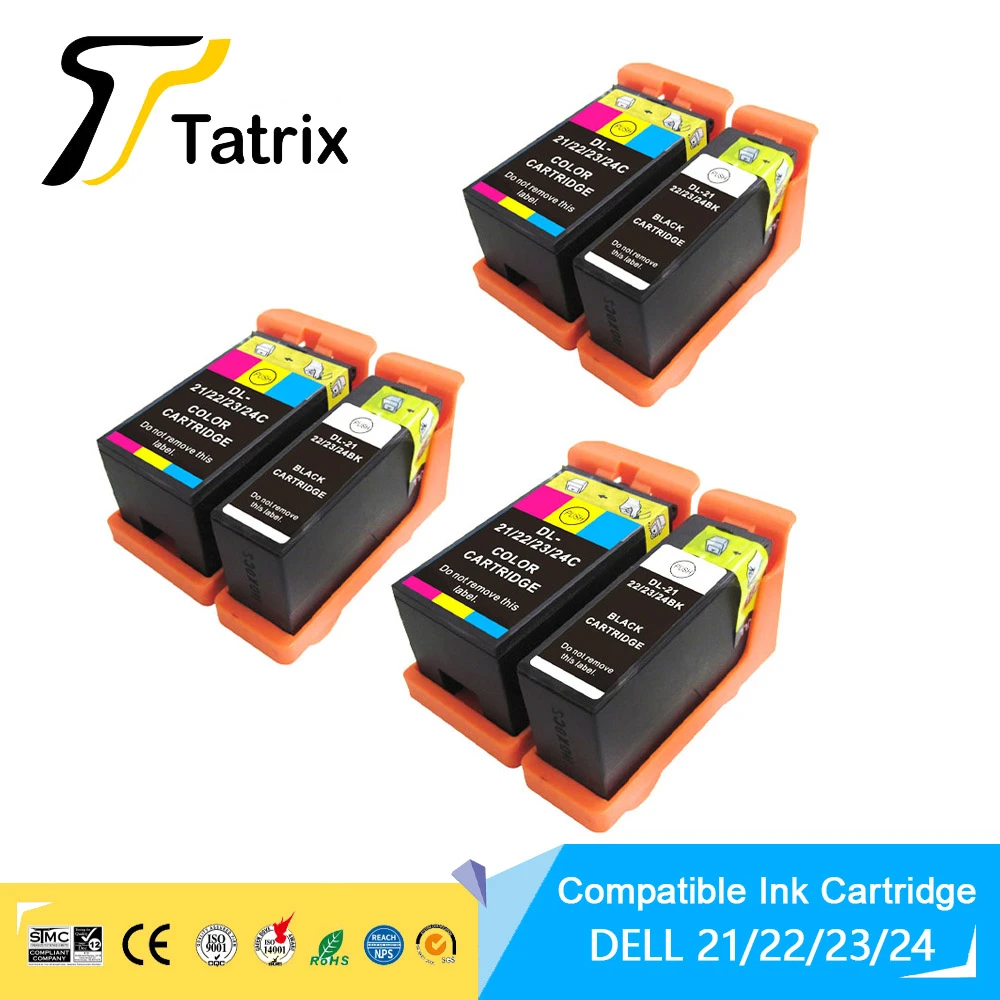 Scully Maak los Skim Tatrix Voor Dell 21 22 23 24 Inkt Cartridge DL21 Inkjet Cartridge  Compatibel Voor Dell V313 V313W V515W P513W P713W v715W Printer|ink  cartridge|printer cartridgesinkjet cartridge - AliExpress