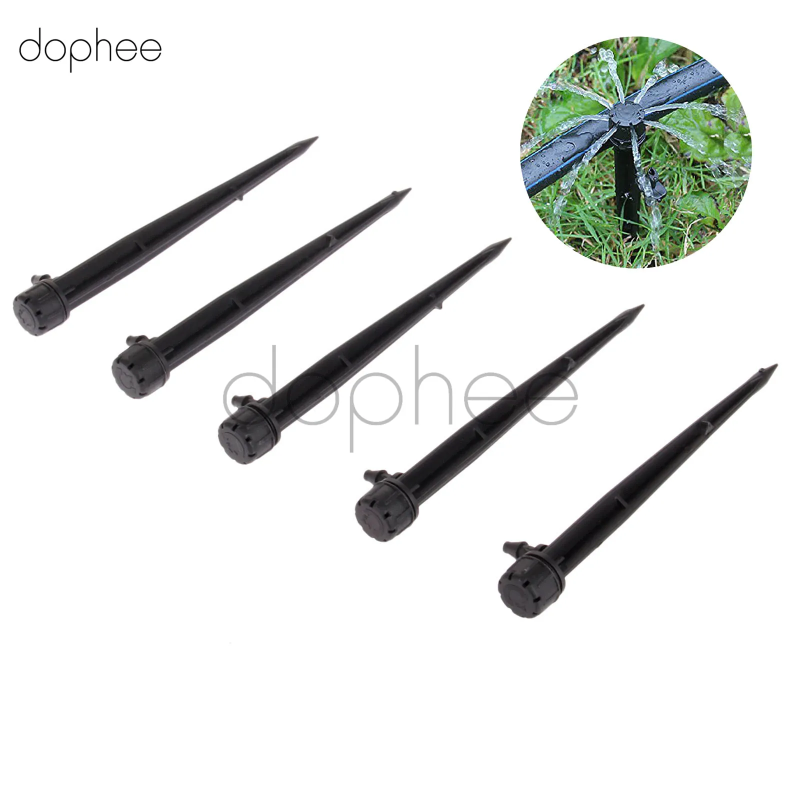 

dophee 100pcs Micro Bubbler Drip Irrigation Adjustable Emitters Stake Water Dripper Farmland watering Use 4/7 mm Hose