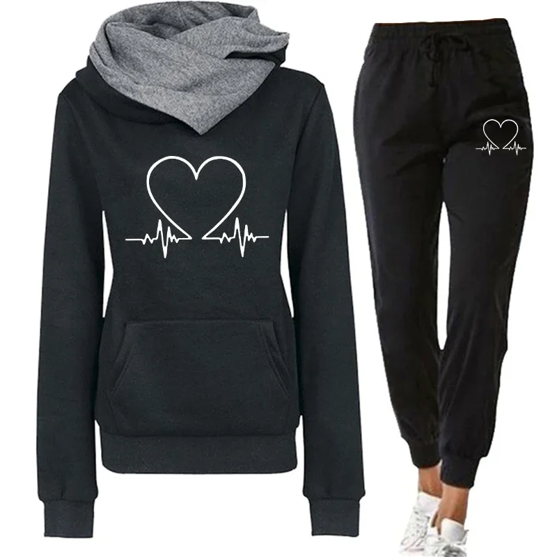 Woman Tracksuit Two Piece Set Winter Warm Hoodies + Pants Pullovers Sweatshirts Female Jogging Clothing Sports Suit Outfits sports suit