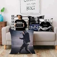 Hip Hop Rapper Eminem Pillow Covers Cartoon Sofa Decorative Home Double-sided Printing Short Plush Cute Cushion Cover 2