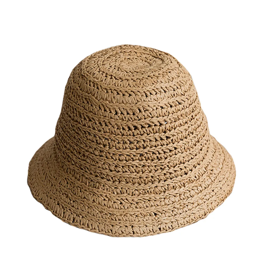 

2022 Solid color sun hats bucket hat beach hat Women hat Beach outing straw hat Summer hat hats for women luxury designer brand