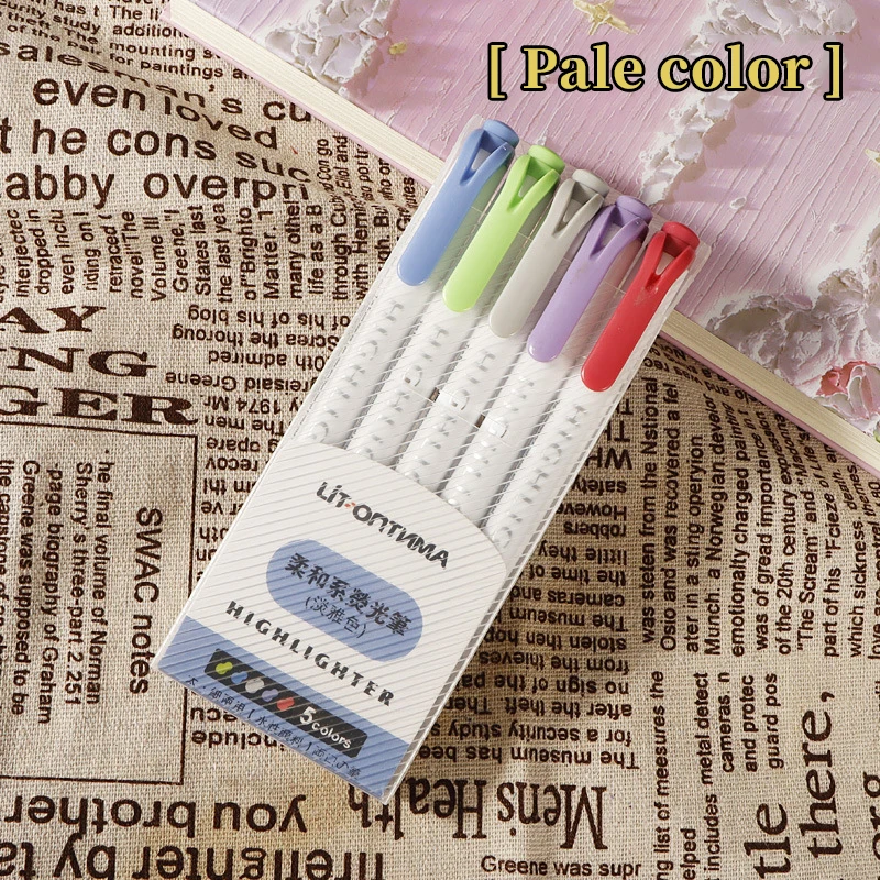 5/15/25 Colors Double Headed Highlighter Pen Set Fluorescent Drawing Markers Highlighters Pens Art Cute Pastel Stationery images - 6