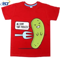Stop! That Pickles fun kids T-shirts summer children's cotton short-sleeved casual tops for boys and girls 2