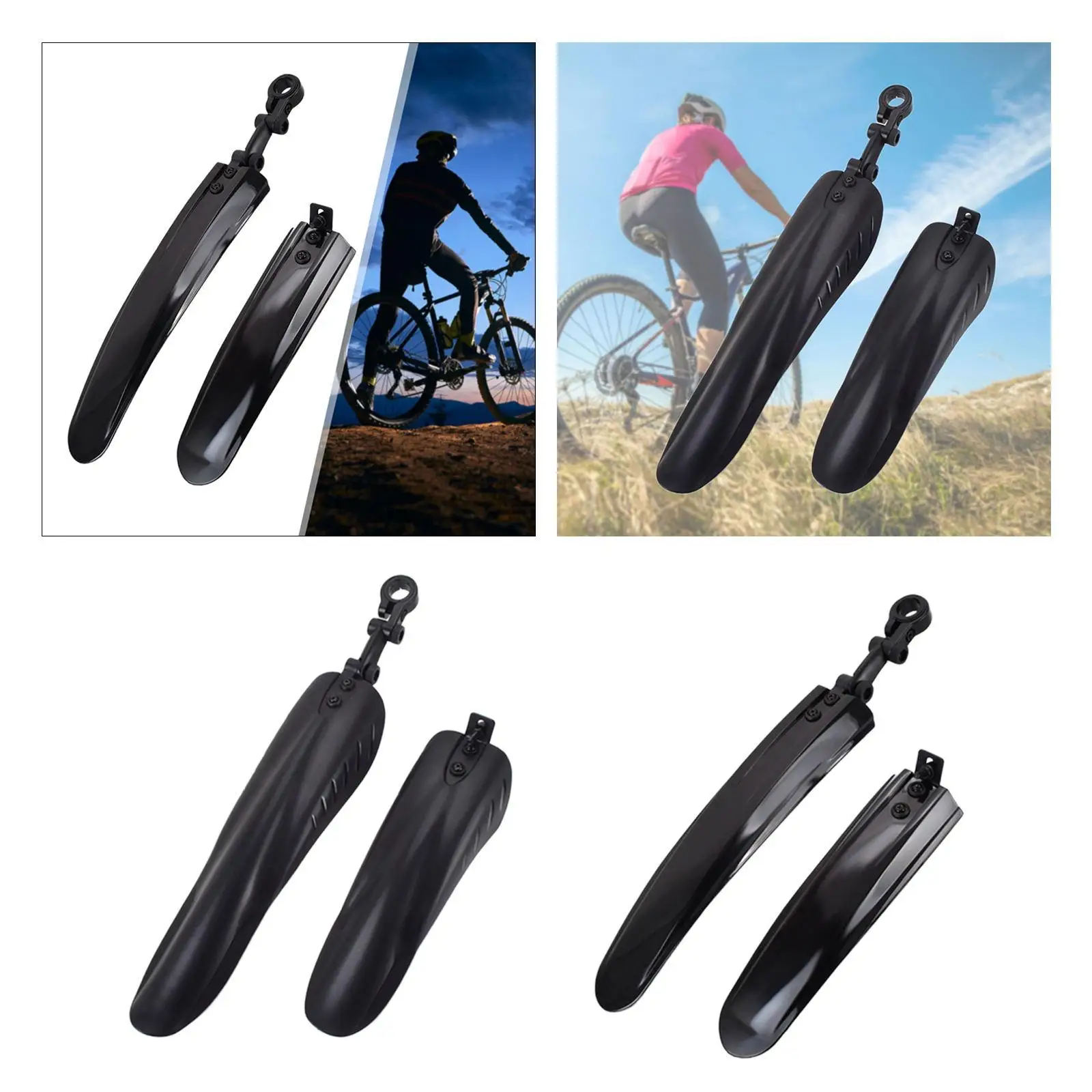 2Pcs Bike Fender Set Extended Mudproof Front Rear Mud Guards for Mountain Road